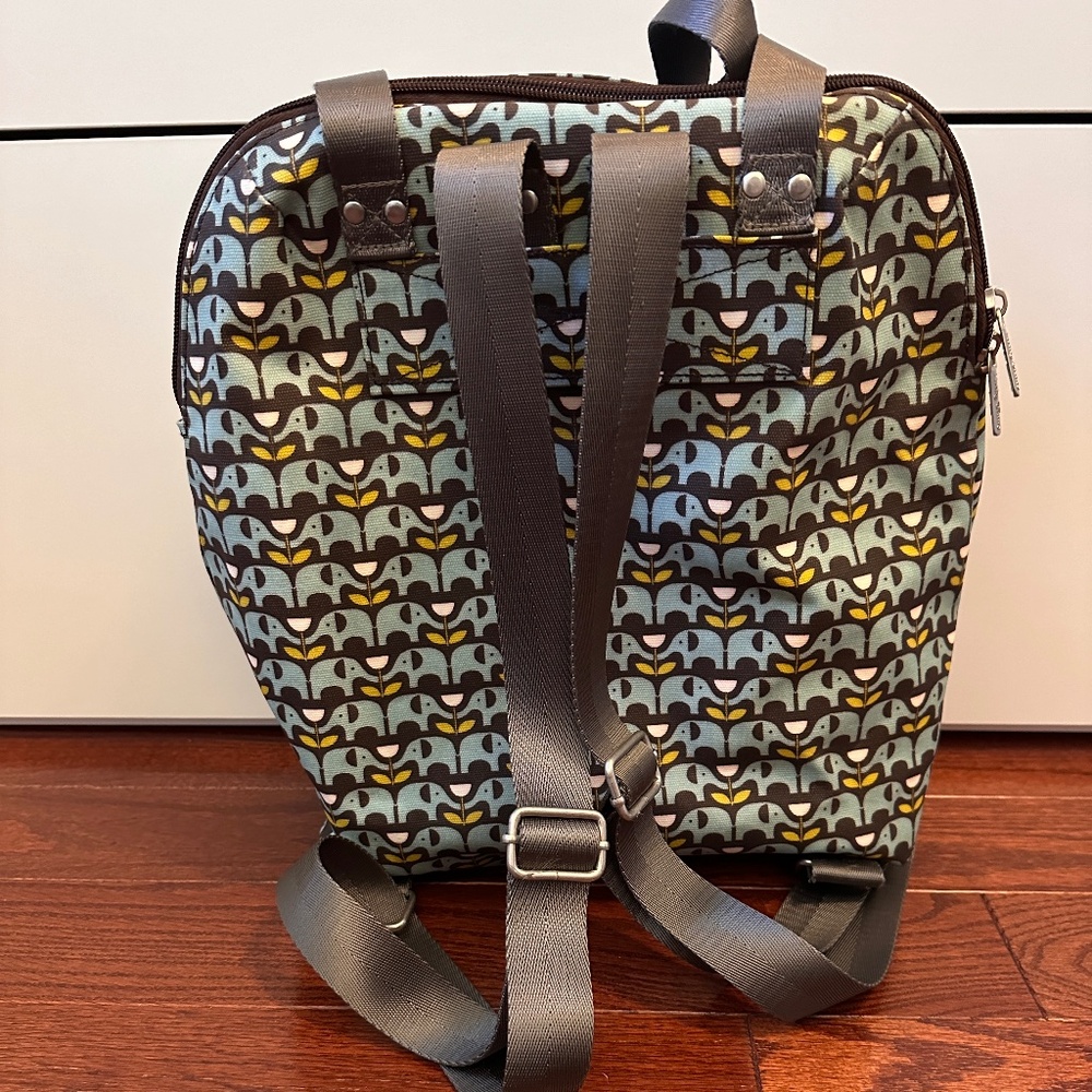 Nicky James EUC Elephant print backpack top handle purse - Picture 6 of 16